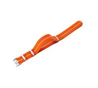 HTHRRFE Bracelets de montre en nylon élastiques originaux plongée rétro bleu foncé noir rouge compatible avec Seiko Universal Men bracelet de montre à boucle noire argentée(Orange White-Steel,22mm)