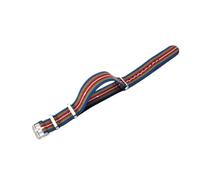 HTHRRFE Bracelets de montre en nylon élastiques originaux plongée rétro bleu foncé noir rouge compatible avec Seiko Universal Men bracelet de montre à boucle noire argentée(Rainbow-Steel,22mm)