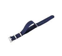 HTHRRFE Bracelets de montre en nylon élastiques originaux plongée rétro bleu foncé noir rouge compatible avec Seiko Universal Men bracelet de montre à boucle noire argentée(Blue-Steel,20mm)