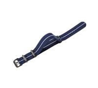 HTHRRFE Bracelets de montre en nylon élastiques originaux plongée rétro bleu foncé noir rouge compatible avec Seiko Universal Men bracelet de montre à boucle noire argentée(Blue White-Black,22mm)