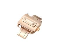 HTHRRFE Compatible avec Cartier Double presse papillon massif argent noir boucle dorée Santos100 pliable givré étanche 18 21mm(Rose,18mm)
