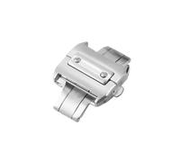 HTHRRFE Compatible avec Cartier Double presse papillon massif argent noir boucle dorée Santos100 pliable givré étanche 18 21mm(Steel,18mm)