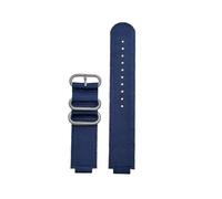 HTHRRFE Compatible avec Casio GBA-800-1A GBA-800-7A GBA-800 GMA-B800 GA-800 GBD-800 GA110 bracelet de montre en toile de Nylon bracelet de montre de Sport for hommes 16mm(Blue silver)