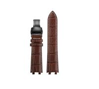 HTHRRFE Compatible avec la montre Casio EDIFICE Series Ocean Heart EF-539D EF 539D EF 539 en cuir véritable, bracelet de sport de course, chaîne de montre modifiée(Brown white-black B)