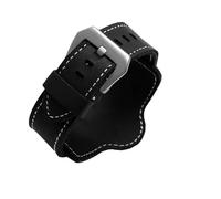 HTHRRFE Compatible avec la montre Panerai PAM380 111 351 en cuir givré avec grande chaîne en cuir, 20 mm, 22 mm, 24 mm, 26 mm(BLACK GRAY,24mm)