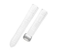 HTHRRFE Compatible avec le bracelet Cartier Ballon Bleu avec couche de tête en cuir de veau compatible avec le bracelet de montre Cartier en cuir de vache véritable 8 x 14 8 x 16.(White-ST-Z4,11x18mm)