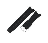 HTHRRFE Compatible avec le bracelet de montre Casio Heart Of Steel en caoutchouc de silicone GST-B100/S110/W300/410 for homme avec interface concave.(Black-Steel-K5)