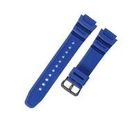 HTHRRFE Compatible avec le bracelet de montre en caoutchouc Casio W-S200H/735H/215 SGW-400H/500H AEQ-110W en silicone étanche et résistant à la transpiration 18 mm for homme.(Sky Blue-black-K5)