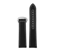 HTHRRFE Compatible avec Omega Seamaster 300, Aqua Terra 150, bracelet en nylon tissé bleu, 19 mm, 20 mm(Black white Silver,19mm)