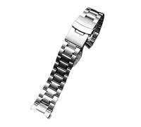 HTHRRFE Compatible avec Seiko Citizen Casio Bracelet de montre incurvé en acier inoxydable for homme 20 mm 22 mm Bracelet de montre en métal Chaîne de montre(A silver,24mm)