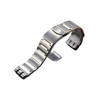 HTHRRFE Modèle spécial Bracelet de montre en acier inoxydable massif de 22 mm compatible avec Swatch YRS403 406 G007401 402 409 410 Bracelet de montre en argent(SWQ-01(23mm))