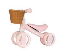 HTI Atom Bobble Bike pour enfant rose avec panier | Mon premier vélo pour tout-petits | Vélo d'équilibre léger, vélo d'apprentissage, vélo d'entraînement | Vélo pour enfants à partir de 1 an
