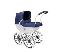 HTI Bella Rosa Mon Mon Premier Landau | Landau de poupées de Style Traditionnel | Poussette de Transport Traditionnelle Anglaise Haut de Gamme | Landau à Pousser avec Roues Blanches et literie