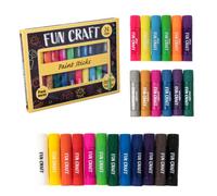 HTI Fun Craft Tempera Paint Sticks | 24 paint sticks for kids - 6 shiny paints, 6 metallic paints and 12 color sticks