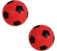 HTI Fun Sport Lot de 2 ballons de football en mousse souple pour intérieur/extérieur - Jouez à de nombreux jeux pour des heures de plaisir - Convient pour tous les âges (19,4 cm, rouge)