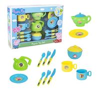 HTI Peppa's Tea Set, Peppa Pig Roleplay, Includes Teapot, Kettle, Sugar Bowl, Cup & Saucers and Cutlery for Ages 3+