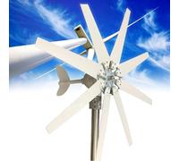 HTIANMM Générateur d'énergie éolienne à 8 pales,kit de générateur d'éolienne 3000W,générateur de Vent 12V 24V 48V,Vitesse du Vent de démarrage de 2 m/s,avec contrôleur MPPT,12V