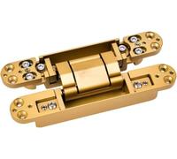 HTLCDZ Charnière en Alliage de Zinc Robuste, Invisible/dissimulée/cachée, réglable sur 3 Positions, 6 x 2,5 x 1 Pouce, adaptée aux Portes commerciales, résidentielles et industrielles (doré)(Gold)
