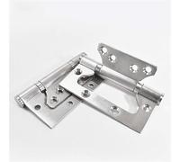 HTLCDZ Charnières à Bout en Acier Inoxydable 100 x 74 mm for Portes intérieures, charnières de Porte en Bois avec vis (doré), 2 pièces(Silver)