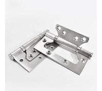 HTLCDZ Lot de 2 charnières de Porte à roulement à Billes en Acier Inoxydable 100 x 74 mm for Portes, fenêtres, Meubles avec vis (Noir)(Silver)