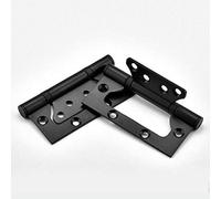 HTLCDZ Lot de 2 charnières de Porte à roulement à Billes en Acier Inoxydable 100 x 74 mm for Portes, fenêtres, Meubles avec vis (Noir)(Gold)