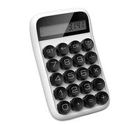 HTLNUZD Calculatrice de bureau à 10 chiffres avec grand écran LCD et clavier mécanique pour bureau, école, maison, entreprise (blanc)