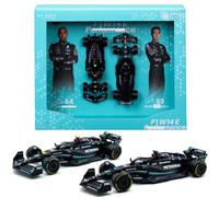 HTLNUZD Kit de course 1/43 F1 W14 # 44Hamilton F1 W14#63 Russell Assemblage Alliage F1 Mercedes Formule 1 Voiture de luxe moulé sous pression Collection adulte Modèle de véhicule