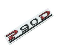 HTPNB Auto Emblème Logo pour Tesla Model 3 Model X Model Y Model S P75D P85D P90D P100D, Décalque D'insigne D'emblème pour Arrière Voiture Corps Queue De Coffre, P90D- Black Red
