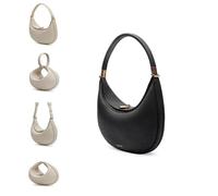 HTQFDC Sac à bandoulière en cuir pour femme - En forme de croissant de lune - Bretelles réglables - Quatre formes différentes