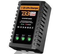HTRC Chargeur Lipo pour batteries Lipo 2-3S (7,4 V-11,1 V), chargeur RC 20 W, chargeur LiPo, Balancer Airsoft, pour voitures radiocommandées, armes Airsoft, bateaux RC, etc