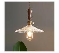 HTRDFWD Lampe Suspendue en Laiton et Verre de Noyer, Lampe Suspendue rétro pour décoration de Maison, éclairage pour Bar, Cuisine, Chambre à Coucher, Lampe de Chevet(26cm)