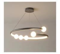 HTRDFWD Lampes suspendues Design circulaires Modernes et minimalistes pour Restaurant, Salon, Table à Manger, Chambre à Coucher, Lampe Suspendue d'intérieur,(Black,60cm)