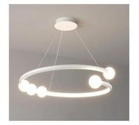 HTRDFWD Lampes suspendues Design circulaires Modernes et minimalistes pour Restaurant, Salon, Table à Manger, Chambre à Coucher, Lampe Suspendue d'intérieur,(White,80cm)