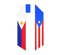 HTRJYH Écharpe de remise de diplôme pour étudiant à l'étranger - 183 cm de long, Drapeau des Philippines et Drapeau Porto Rico 4, taille unique