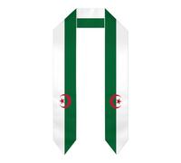 HTRJYH Écharpe vintage avec drapeau algérien de l'Algérie pour homme et femme Unisexe Adulte Double face Léger Doux Cadeau de classe de diplômé pour étudier à bord des étudiants internationaux