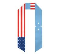 HTRJYH Étole de remise de diplôme longueur 182,9 cm pour homme, femme, étudiant à l'étranger, Drapeau de l'Amérique et Drapeau Micronésien 0, taille unique