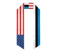 HTRJYH Étole de remise de diplôme longueur 182,9 cm pour homme, femme, étudiant à l'étranger, Drapeau Estoniens de l'Amérique 0, taille unique