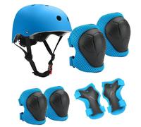 HTRTRR Casque de Protection pour Enfant avec Casque réglable, genouillères, coudières et Repose-Poignets pour Skateboard, vélo, Patinage, Scooter et Autres Sports de Plein air