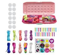 HTRTRR Kit Bracelet DIY pour Enfants - 54 Pièces avec Métier à Tisser, Fils Colorés, Autocollants et Fermoirs - Cadeau Créatif pour Filles de 6 à 10 Ans