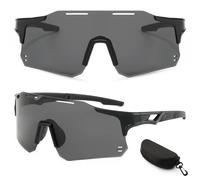 HTRTRR Lunettes de Soleil Sport Unisexe UV400, Ultra-Légères et Sans Monture, Large Champ de Vision Anti-Éblouissement - Idéales pour Vélo, Course, Golf et Outdoor