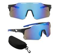 HTRTRR Lunettes de Soleil Sport Unisexe UV400, Ultra-Légères et Sans Monture, Large Champ de Vision Anti-Éblouissement - Idéales pour Vélo, Course, Golf et Outdoor