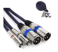 HTRUIYATY 2×XLR Câbles Mâle à 2×Câble RCA, HiFi Audio Cordon Câble Adaptateur XLR Microphone Câble Audio Amplificateur (1 m)