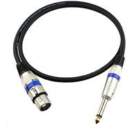 HTRUIYATY Câble Femelle Xlr à 6,35 mm 1/4 Inch TS Fiche Jack Mono, Câble Audio Asymétrique à 3 Pin, Adaptateur Xlr Microphone Câble D'ampli, Haut-Parleur (5 m)
