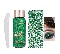 HTRUIYATY Paillette Maquillage Visage Paillettes CosméTiques De Maquillage Pour Le Corps SirèNe Paillettes Convient Pour Le Corps, Les Cheveux Et Les Ongles Pour Les Festivals Et Le Maquillage-Vert