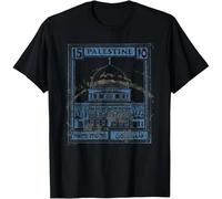 HTRWSNVX Free Palestine Vintage Stamp Stand for Peace Middle East T-Shirt Black M