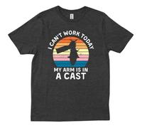 HTRWSNVX Funny Fisherman I Can't Work Today My Arm is in A Cast Gift Friends T-Shirt Black L