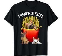 HTRWSNVX Funny Frenchie Fries French Bulldog Lover Men Women Gift Unisex T-Shirt Black L