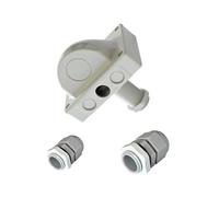 HTS e-com CBE KT6 boîte de passage de câble + 1x PG11 & 1x PG16 vissage, étanche, extensible, IP68, passage de toit pour caravanes, bateaux et camping-cars pour installations solaires et satellites