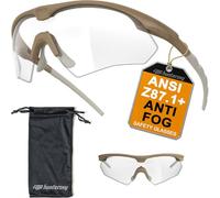 HTS HUNTERSKY S53 Lunettes de sécurité tactiques anti-buée Protection des yeux Pour la chasse, l'airsoft, l'équitation, le pickleball