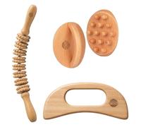 HTT GLOBAL Outils de massage thérapeutique du bois pour le contour et la mise en forme du corps, kit de madérothérapie avec masseur de drainage lymphatique, outils de sculpture du corps en bois